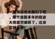 一起草这也太魔幻了吧，那个退圈多年的隐退大佬居然被抓了，这波实锤太硬！